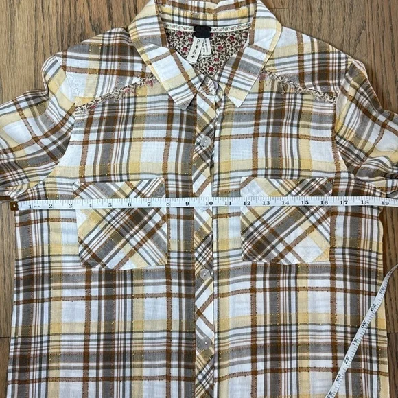 We The Free Free People Women’s The Free Park Ranger Plaid Button Up Shirt PS - Picture 8 of 13